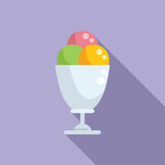 Gelato fruit sorbet icon flat vector. Ice cream soft. Frozen summer dessert