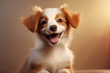 Fototapeta premium cute and cute puppy smiling and with its tongue out