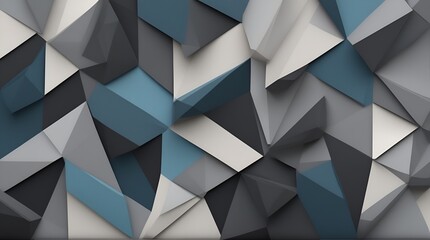 Black dark gray blue white abstract background. Geometric pattern shape. Line triangle polygon angle fold. Color gradient. Shadow. Matte. 3d effect. Rough grain grungy. Design. Template. Presentation. - obrazy, fototapety, plakaty