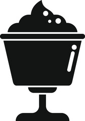 Smoothie ice cream icon simple vector. Gelato bowl. Waffle cookie food
