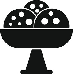Sorbet ice cream icon simple vector. Frozen big dessert. Gelato bowl