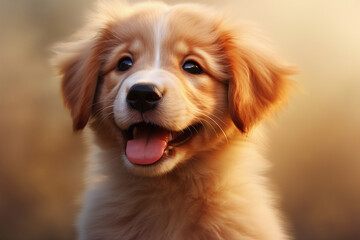 Obraz premium cute and cute puppy smiling and with its tongue out