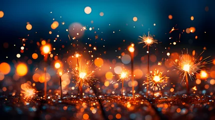 Foto op Plexiglas Fogos de artificio no ano novo - Gerado por IA  © Raul Rais