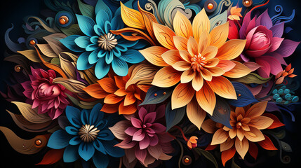 Fototapeta na wymiar An intricate mandala design filled with vibrant color gradients