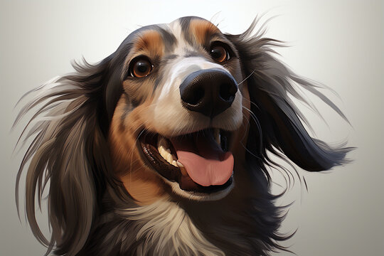 portrait of a dog happy
