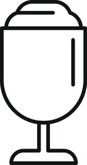 Glass food dish icon outline vector. Gelato shake frozen. Waffle cookie vanilla