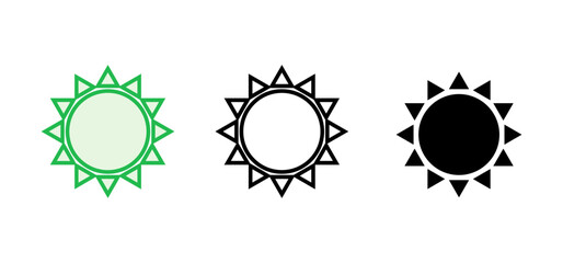 Sun icon set. Brightness Icon vector