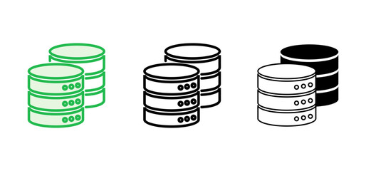 Database icon set. database vector icon