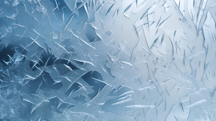 Frozen glass texture with thin ice raid and hoarfrost - obrazy, fototapety, plakaty