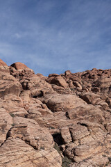 Fototapeta na wymiar Red Rock Canyon in Nevada on a bright, sunny, clear winter day.