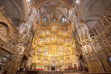 Beautiful altar of Toledo Cathedral in Spain