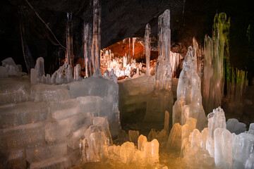 Narusawa Ice Cave in the national park Fuji