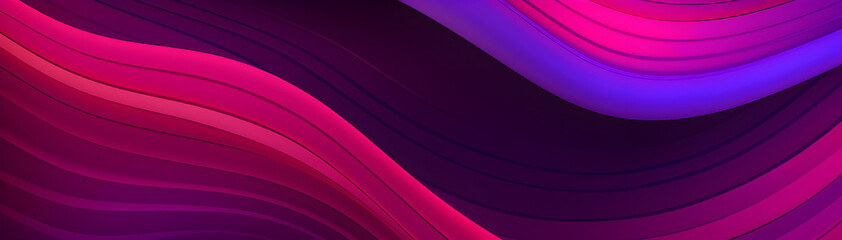 This abstract background features a continuous color gradient and ombre effect in shades of dark blue, purple, lilac, magenta, pink, burgundy, and red, with fluid waves and undulating lines. - obrazy, fototapety, plakaty