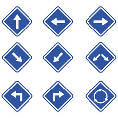 traffic direction sign set