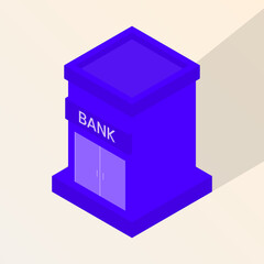 Illustration vector graphic of isolated isometric bank.