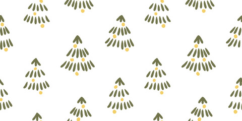 christmas seamless pattern with trees 