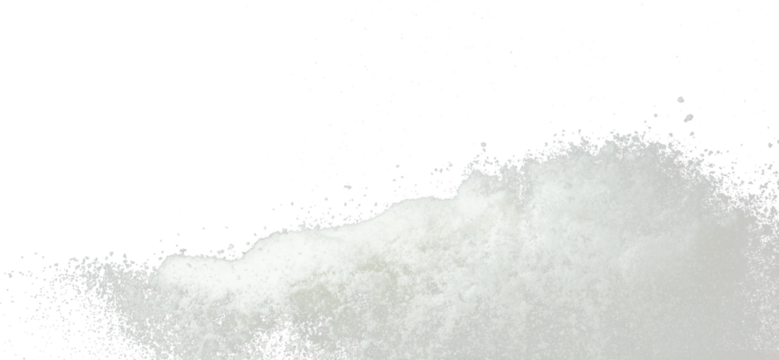 Explosion of snow falling down from sky or roof, heavy big small size snows. Freeze shot on black background isolated. Fluffy White snowflakes splash explode cloud up in mid air storm