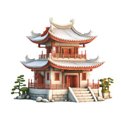 House of chinese culture. Asian house traditional culture