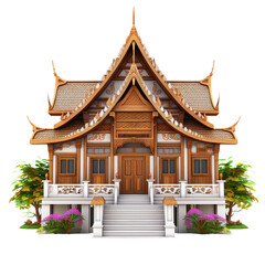 Fototapeta premium Miniature traditional Thai house. House of Asian culture