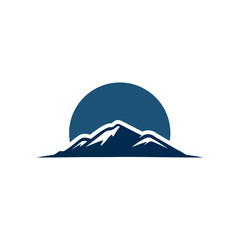 Fototapeta na wymiar Blue Mountain Logo Design Vector 