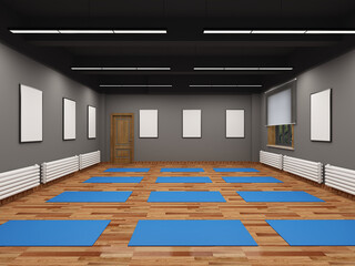 yoga pilates studio, 3d render