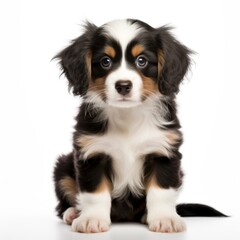 Border collie puppy isolated on white background