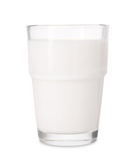 Glass of fresh milk isolated on white