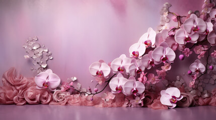 Dazzling Orchid Oasis Background, Perfect for Capturing the Elegance of Special Occasions