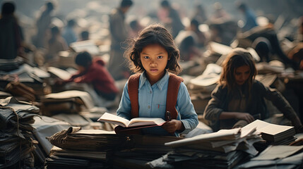 Shedding Light on the Tough Path of Rural Kids Pursuing Education Despite Tough Conditions - obrazy, fototapety, plakaty