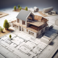 Modern building construction on the floor plan.