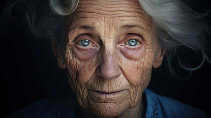 Captured in the Embrace of Time, A Poignant Exploration of Aging, Solitude, and Graceful Endurance - obrazy, fototapety, plakaty