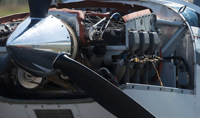 Close up of Aircraft engine