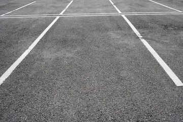 White lines in parking spaces in the park