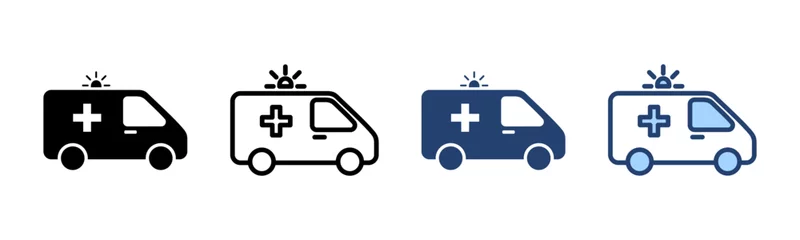Foto op Canvas Ambulance icon vector. ambulance truck sign and symbol. ambulance car © avaicon