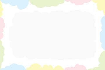 Abstract of background vector. Design clouds of doodle colors on white background. Design print for illustration, presentation, task, magazine, cover, card, background, wallpaper. Set 1