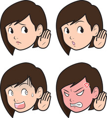 聞き耳を立てる女性②