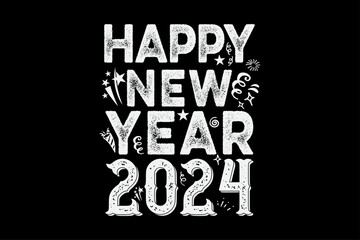 Happy New Year 2024 New Years Eve Party T-Shirt Design