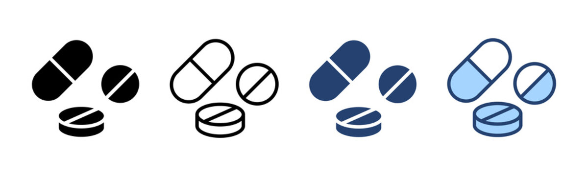 Pills icon vector. capsule icon. Drug sign and symbol