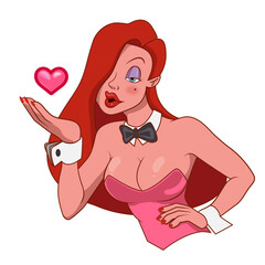 The Allure of a Radiant Redhead with Captivating Eyes, Luscious Lips, and Flowing Long Hair