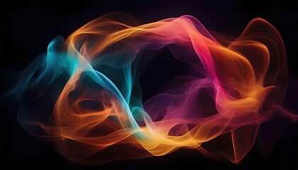 Fototapeta premium Illustration of colorful smoky shape, contemporary abstract background 