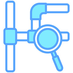 Pipe Inspection icon related to plumbing service, water, oil and gas.