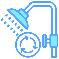 Shower Head Replacement icon related to plumbing service, water, oil and gas.