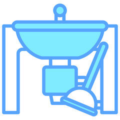 Drain Vent Cleaning icon related to plumbing service, water, oil and gas.