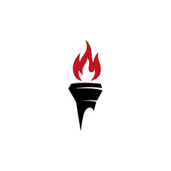 Torch icon logo design template