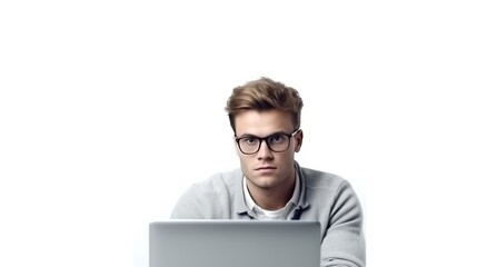 Portrait of a man with laptop 