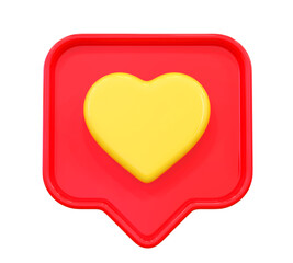 Love 3d icon social media