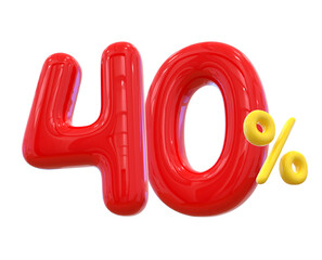 40 Percent Discount Off Balloon Number 