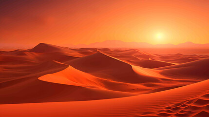 Fototapeta na wymiar Desert Warmth Dunes in Sunset Colors