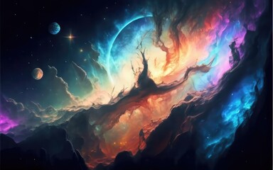 Fototapeta premium sky galaxy nebula wallpaper background