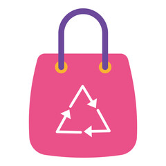 Shopping bag sustainability element. Vector illustration with sustainability theme and flat vector style. Editable vector element.